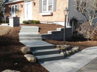 stone steps leading to front of house